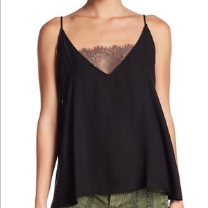 free people black lace insert tank